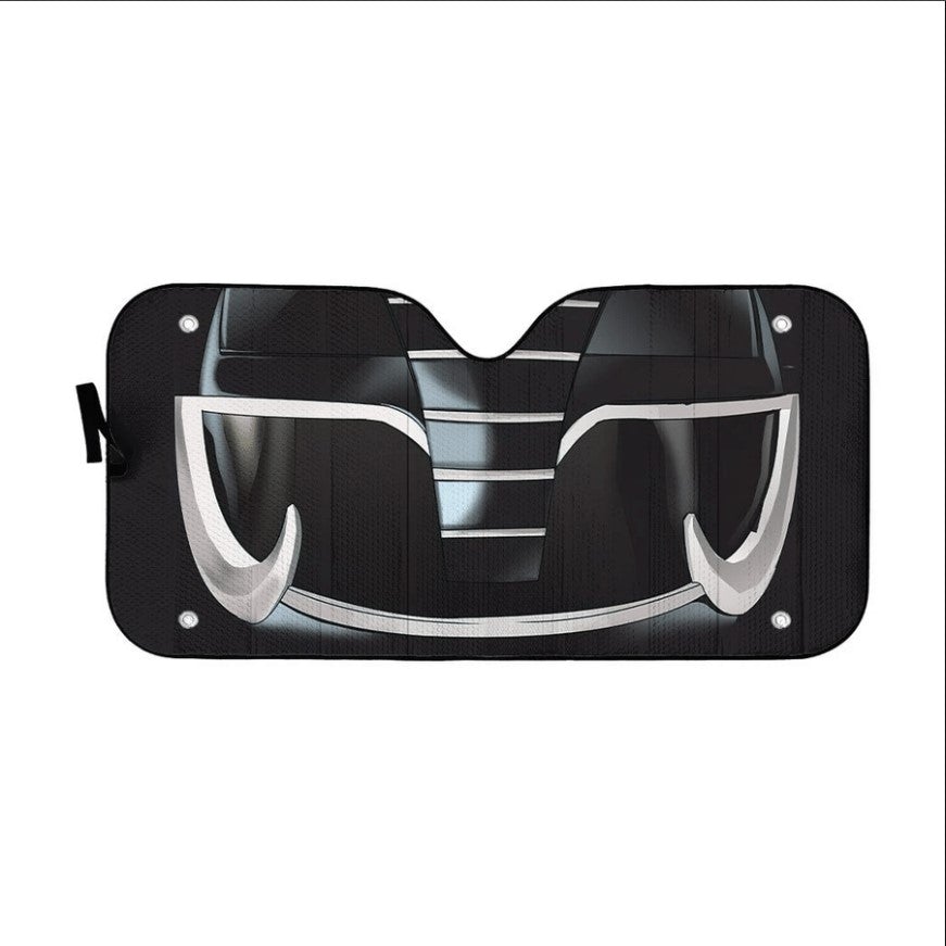 Mighty Morphin Black Power Ranger Helmet Custom Car Auto Sun Shades Windshield Accessories Decor Gift