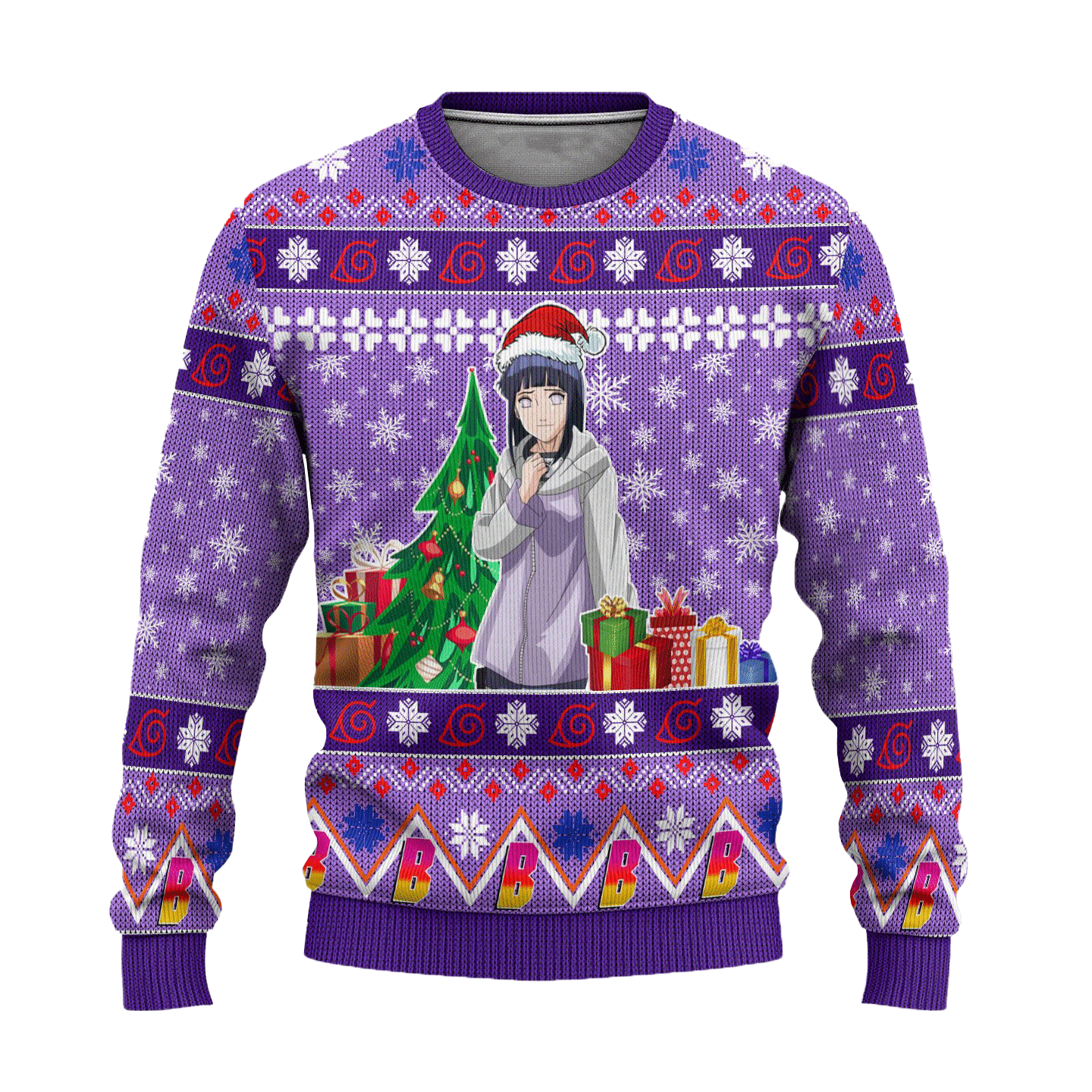 Hinata Uzumaki Anime Ugly Christmas Sweater Custom Boruto Xmas Gift