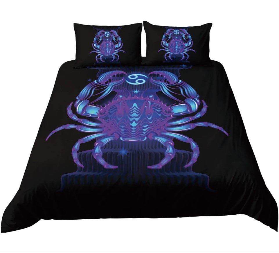 Cancer 12 Zodiac Bedding Set Duvet Cover And 2 Pillowcases