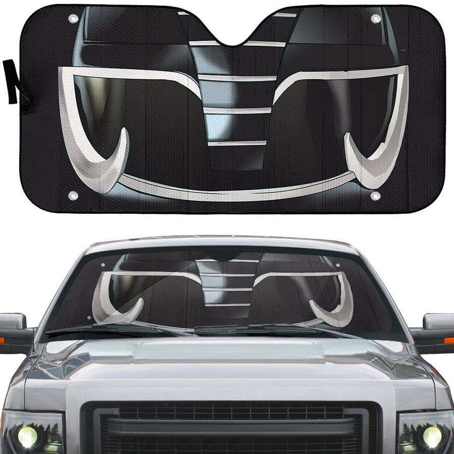 Mighty Morphin Black Power Ranger Helmet Custom Car Auto Sun Shades Windshield Accessories Decor Gift