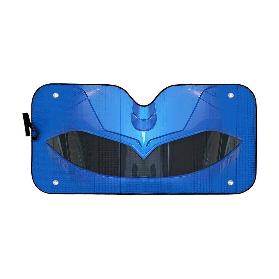 Mighty Morphin Blue Power Ranger Helmet Custom Car Auto Sunshade Windshield Accessories Decor Gift