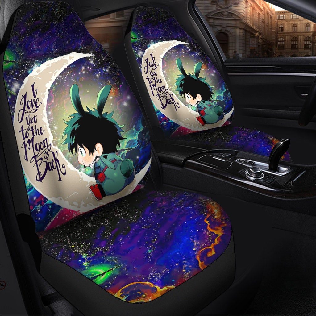 Deku My Hero Academia Anime Love You To The Moon Galaxy Car Seat Covers