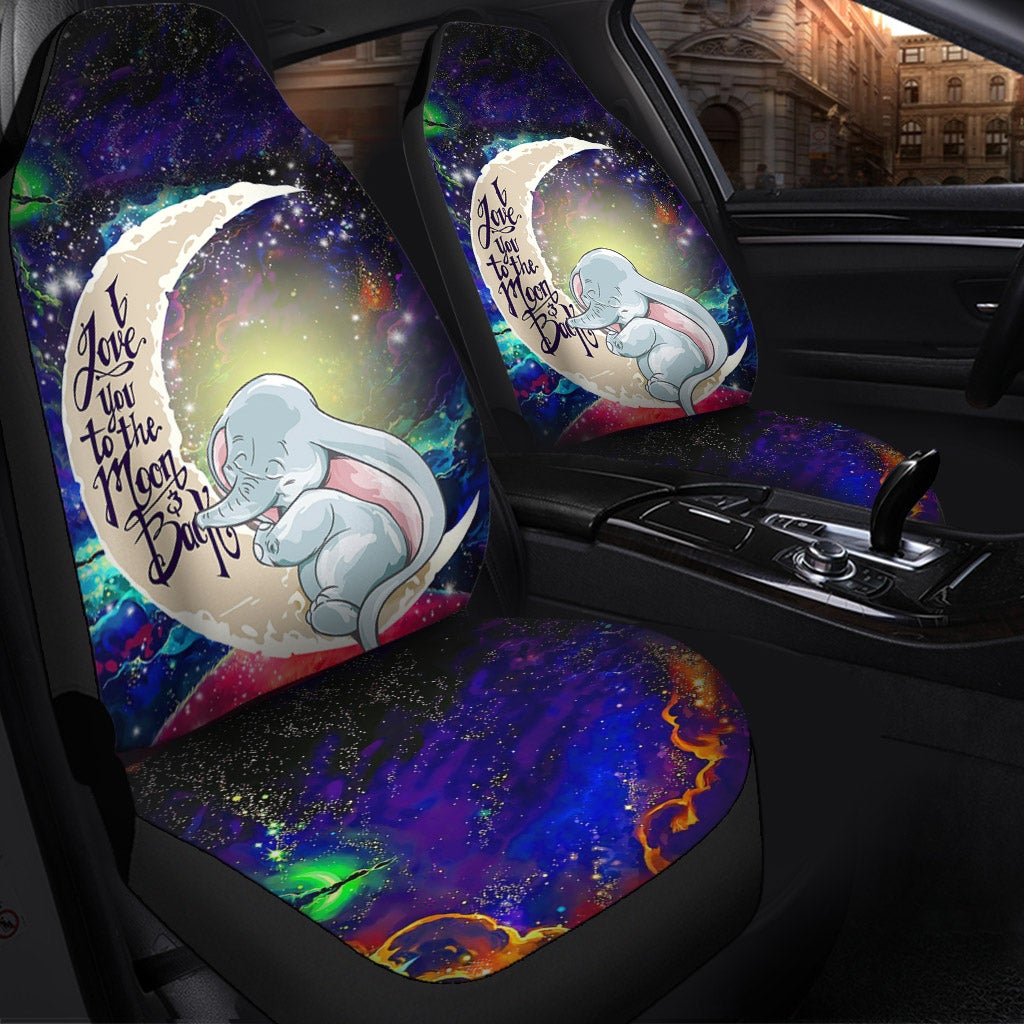 Dumbo Elephant Love You To The Moon Galaxy Car Seat Covers