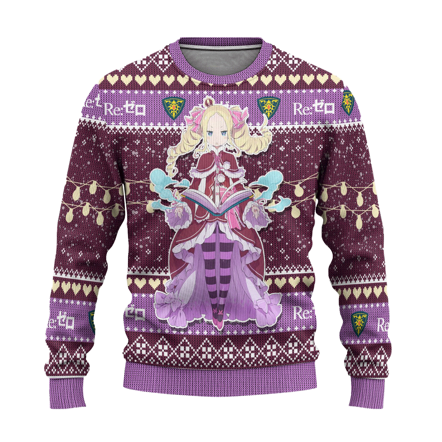 Beatrice Anime Ugly Christmas Sweater Custom Re Zero Xmas Gift