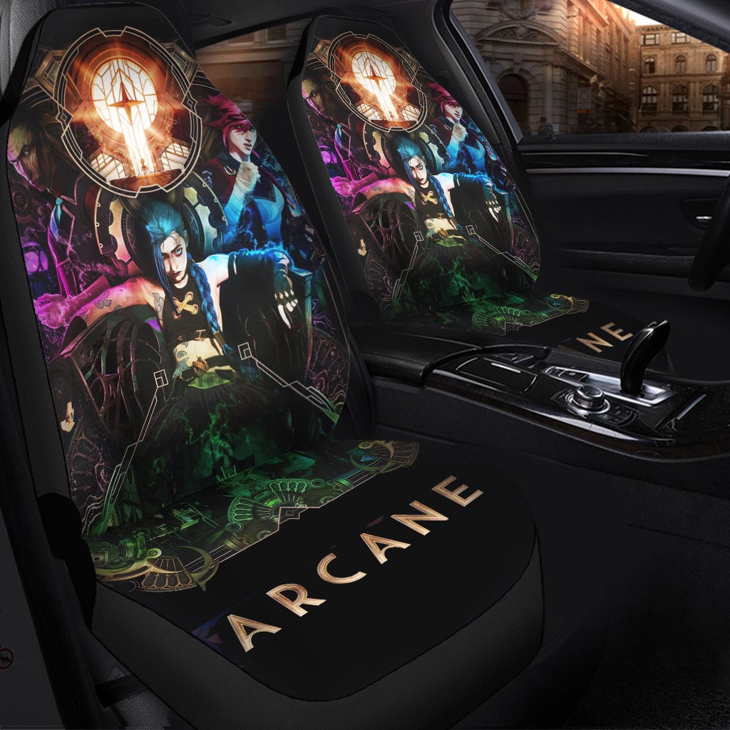 Arcane Jinx Silco And Vi Car Seat Covers
