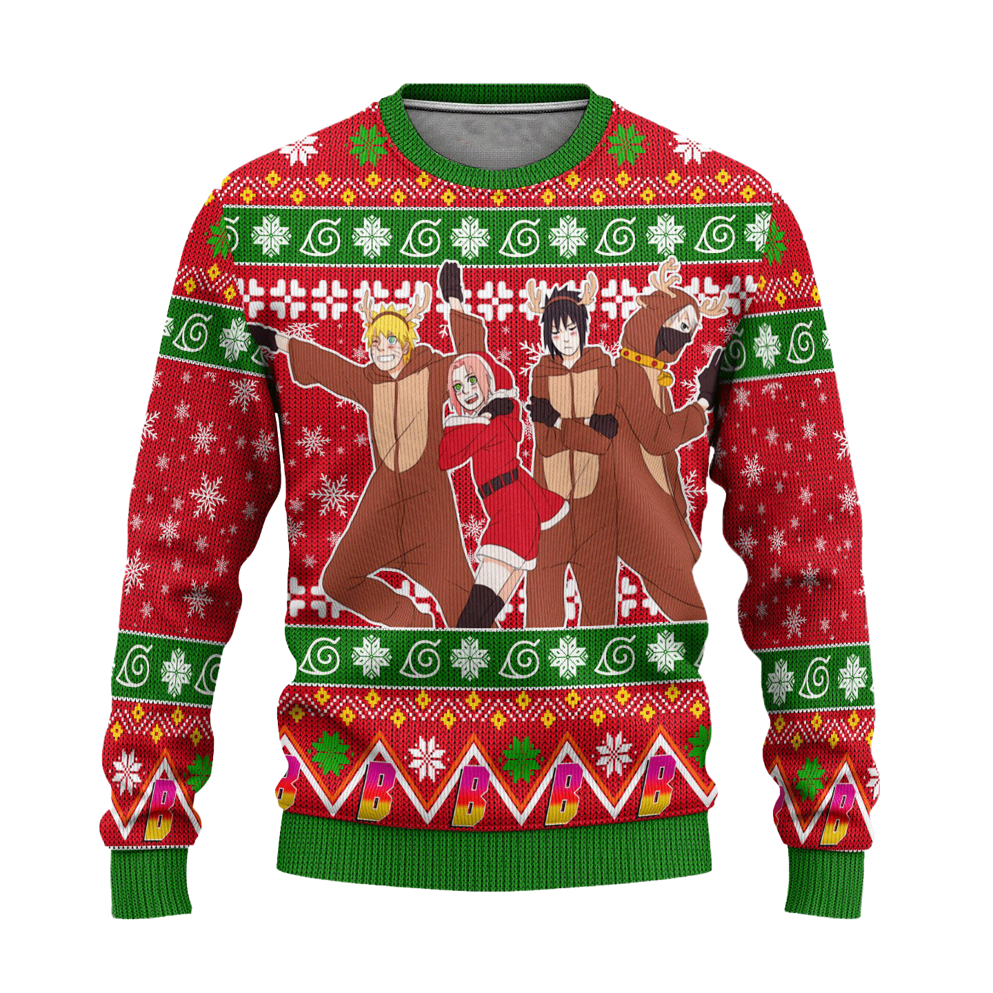 Boruto Anime Ugly Christmas Sweater Custom Red Xmas Gift