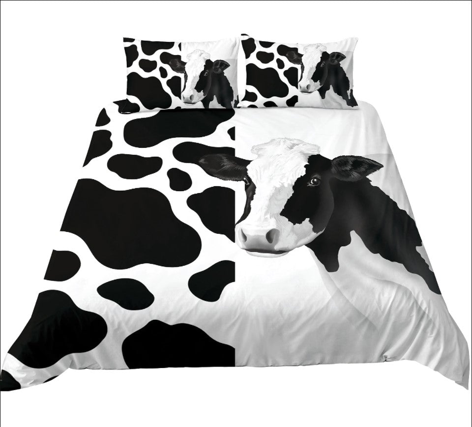 Cow Print Bedding Set Duvet Cover And 2 Pillowcases
