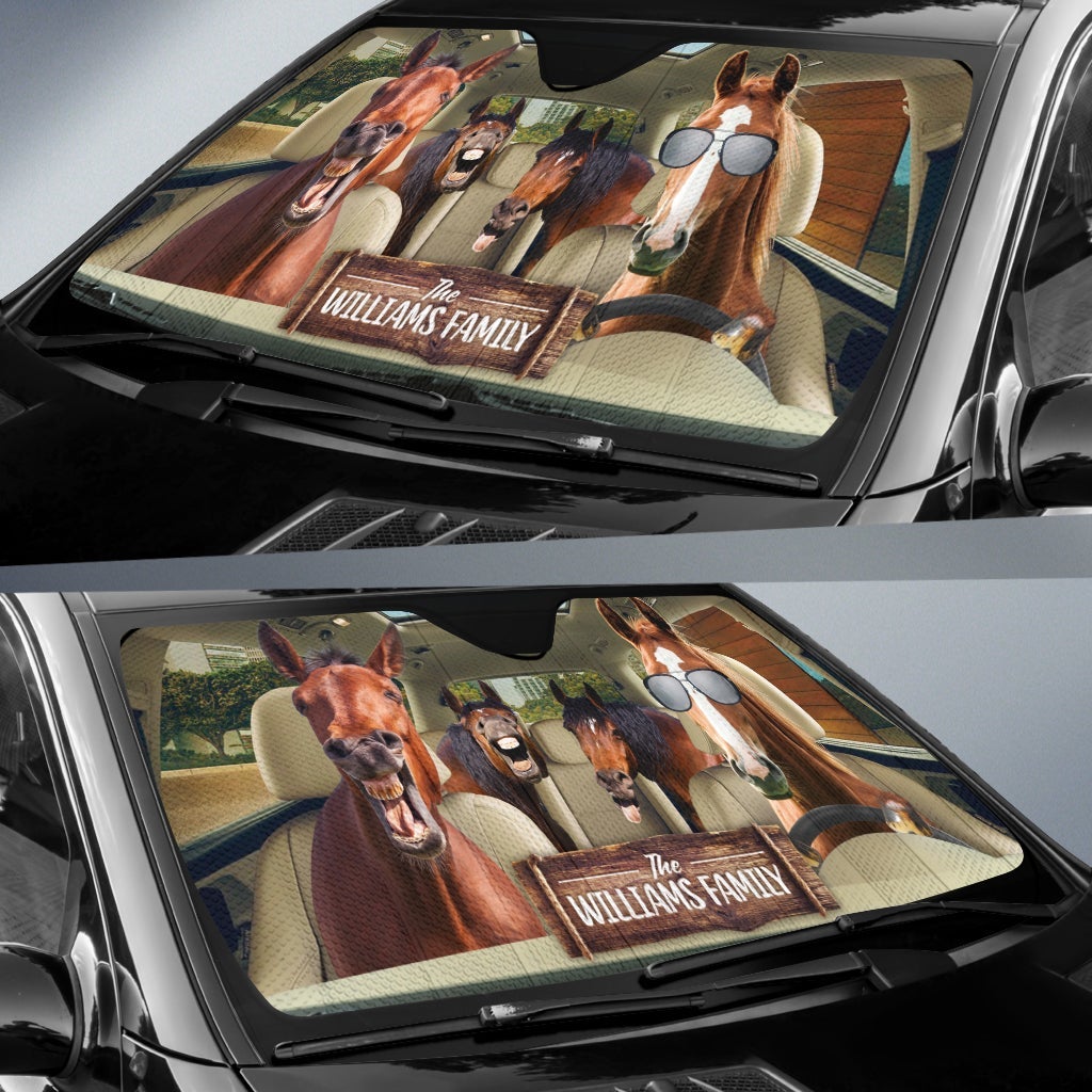 Personalized Driving Horses Car Auto Sunshades