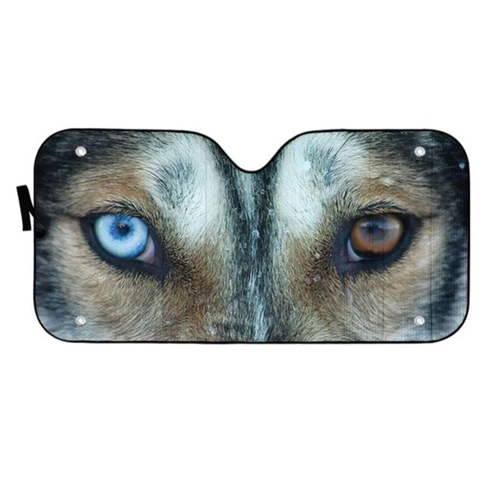 Two-Color Eyes Wolf Car Auto Sun Shades Windshield Accessories Decor Gift