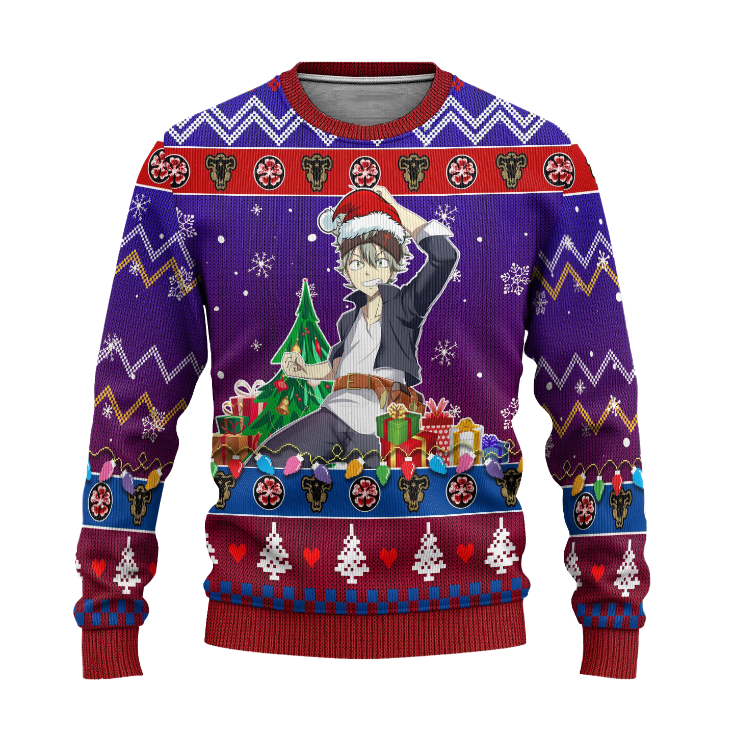 Asta Anime Ugly Christmas Sweater Black Clover Xmas Gift