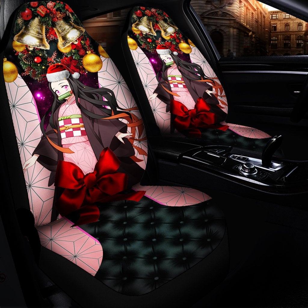 Nezuko Christmas Premium Custom Car Premium Custom Car Seat Covers Decor Protectors Decor Protector