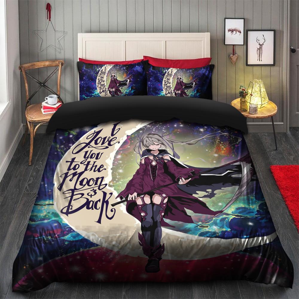 Anime Girl Soul Eate Love You To The Moon Galaxy Bedding Set Duvet Cover And 2 Pillowcases
