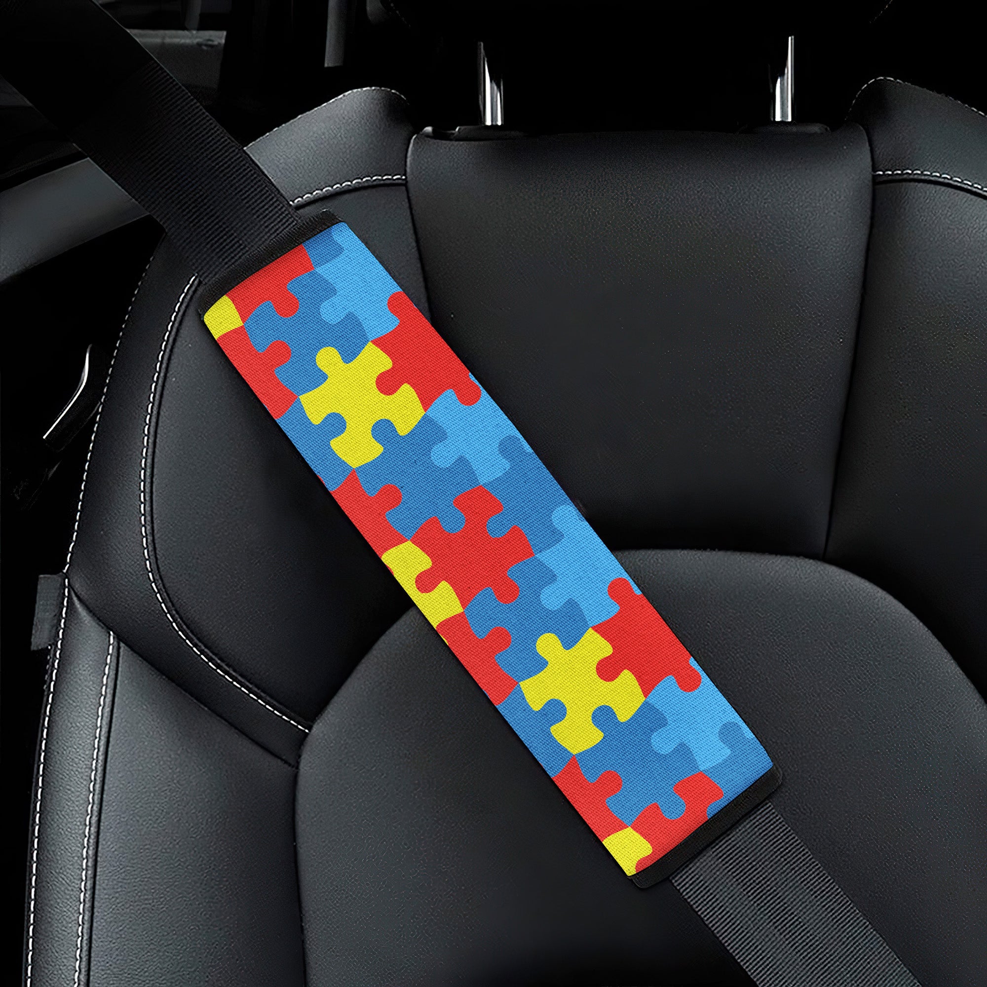 Autism Puzzle Premium Custom Car Seat Belt Covers