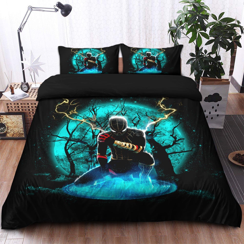 Spider Man Black Suit No Way Home Moonlight Bedding Set Duvet Cover And 2 Pillowcases