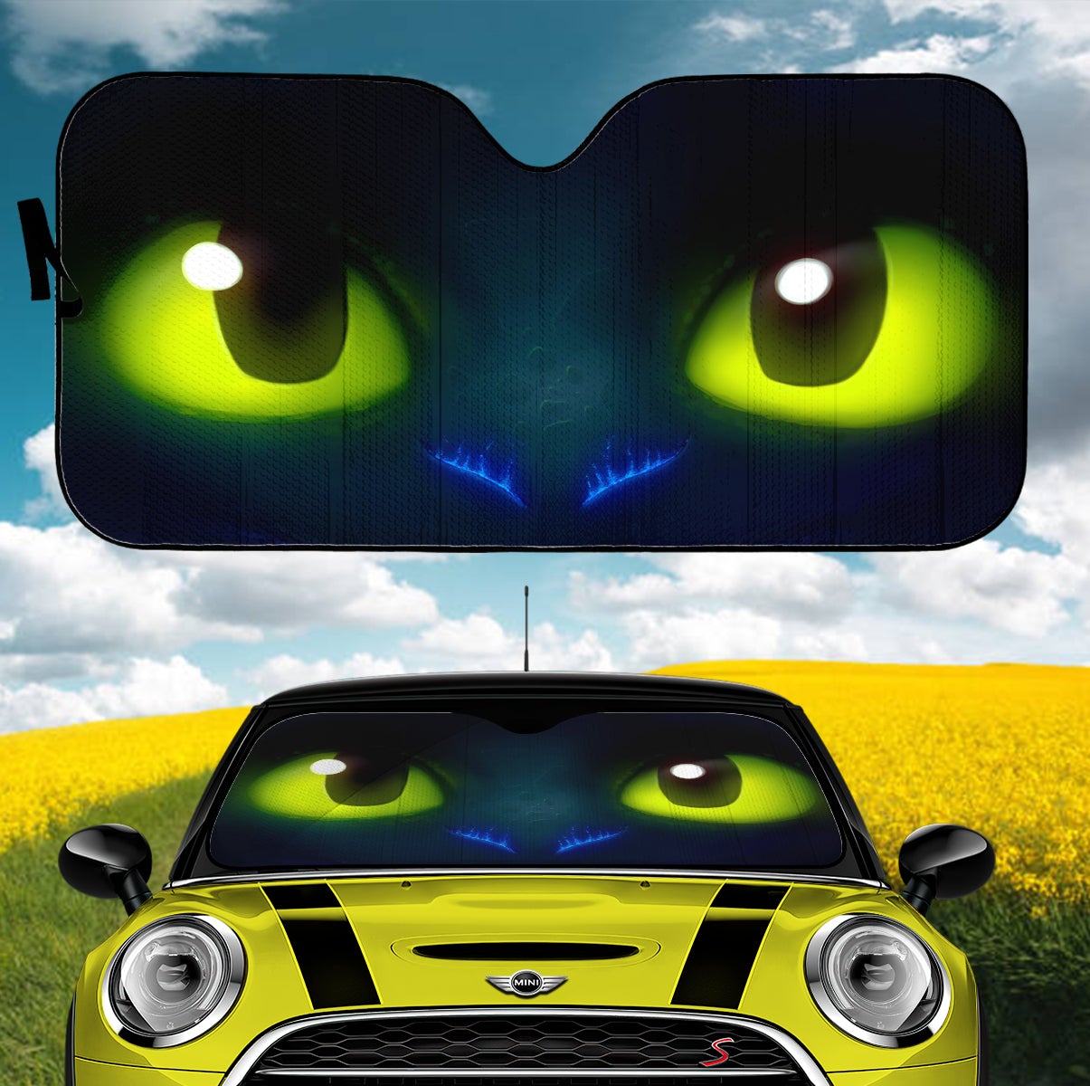 Cute Toothless Eyes Custom Car Auto Sunshade Windshield Accessories