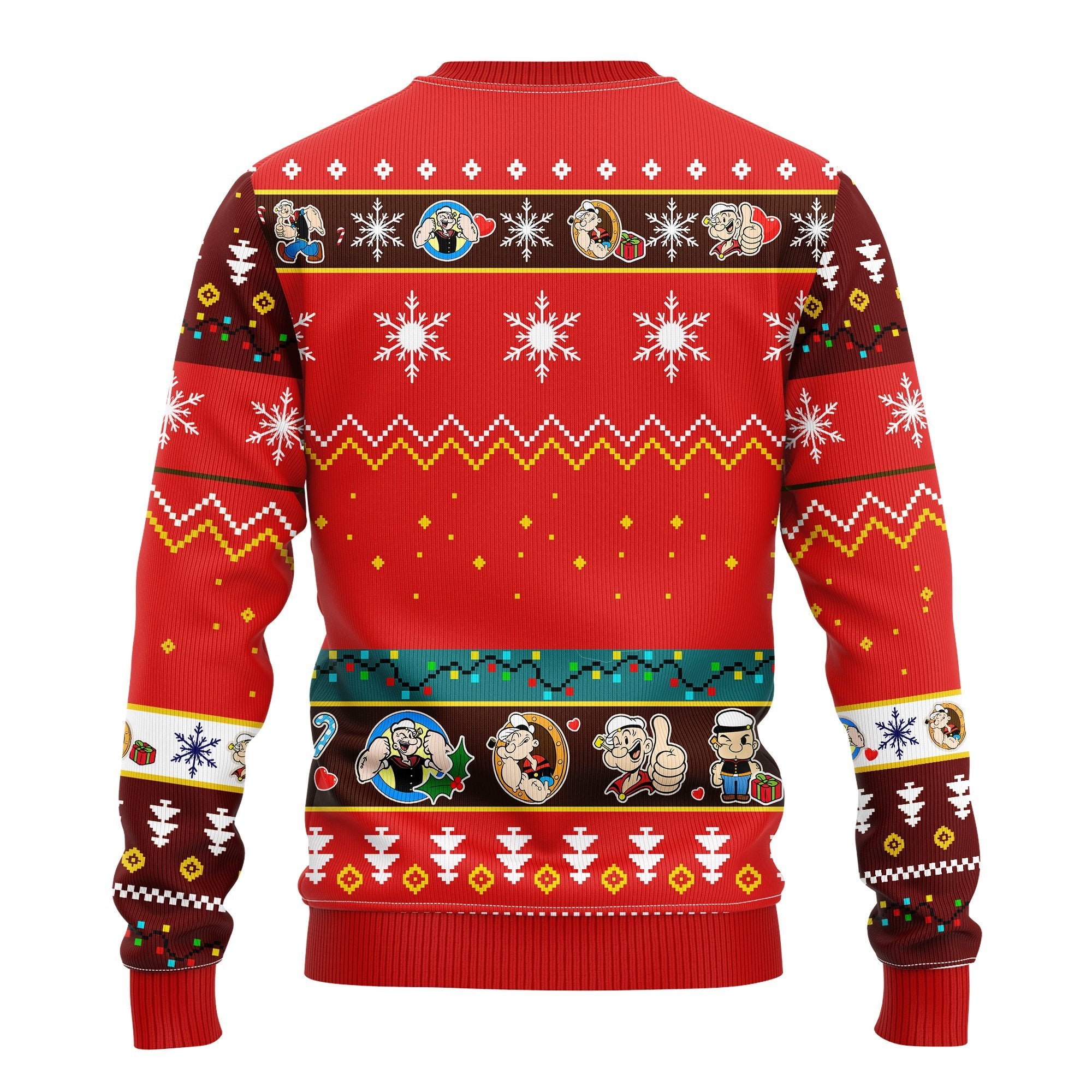 Popeyes Ugly Christmas Sweater Red 1 