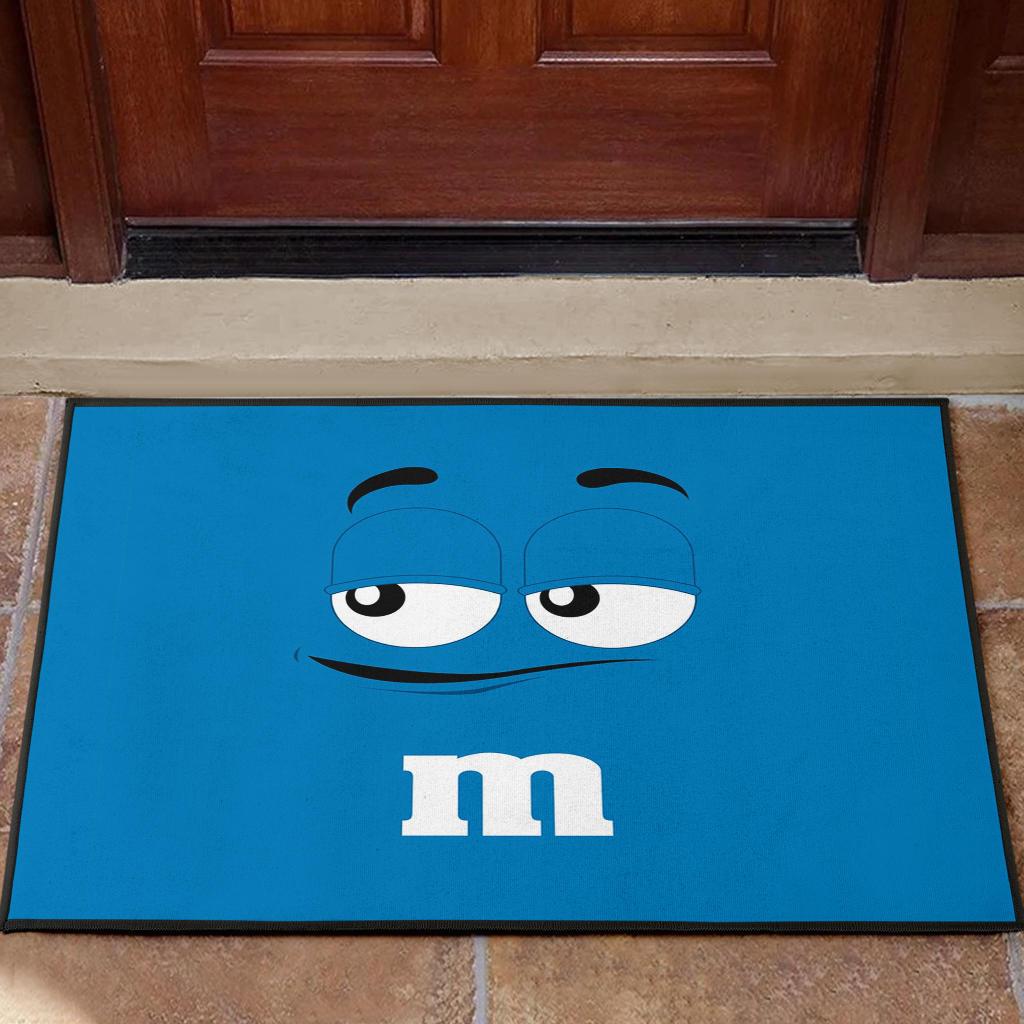 Chocolate M&M Blue Door Mats