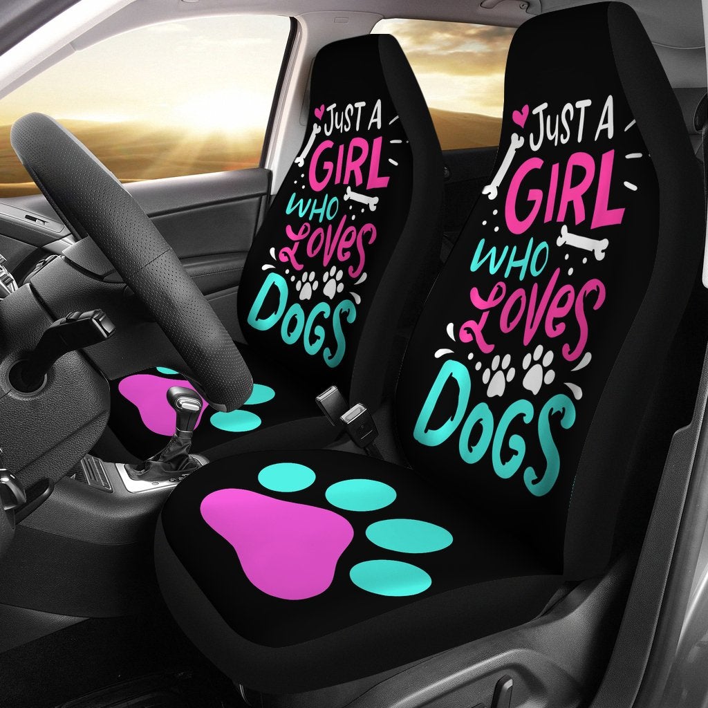 Best Just A Girl Who Loves Dog Premium Custom Car Seat Covers Decor Protector