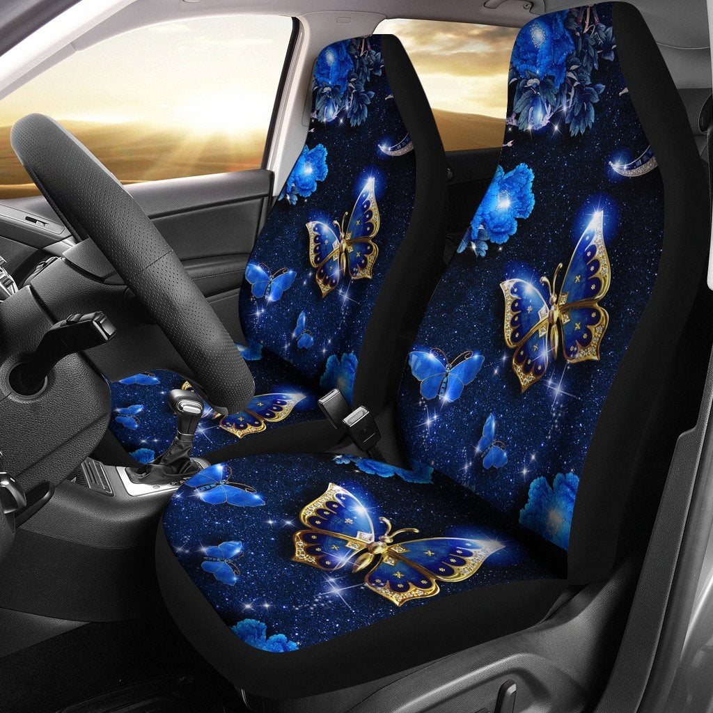 Best Blue Mystery Butterfly Hd Premium Custom Car Seat Covers Decor Protector