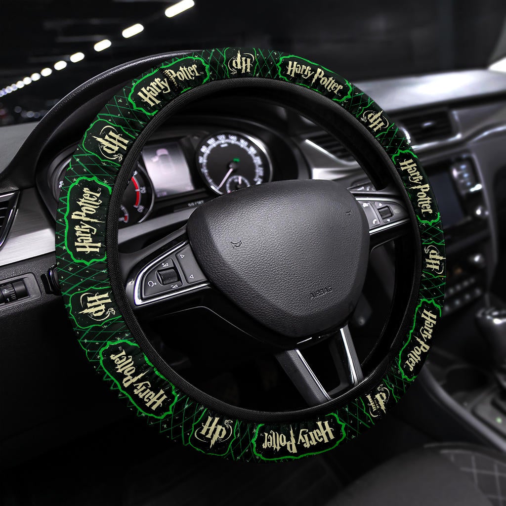 Harry Potter Farbic Green Pattern Premium Car Steering Wheel Cover