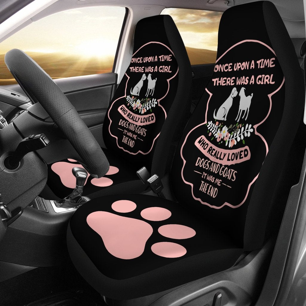 Best Once Upon A Time There Was A Girl Who Love Dogs And Goats Premium Custom Car Seat Covers Decor Protector