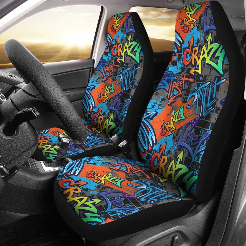 Best Abstract Seamless Graffiti Premium Custom Car Seat Covers Decor Protector