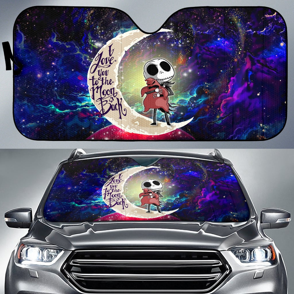 Jack Skellington Nightmare Before Christmas Love You To The Moon Galaxy Car Auto Sunshades