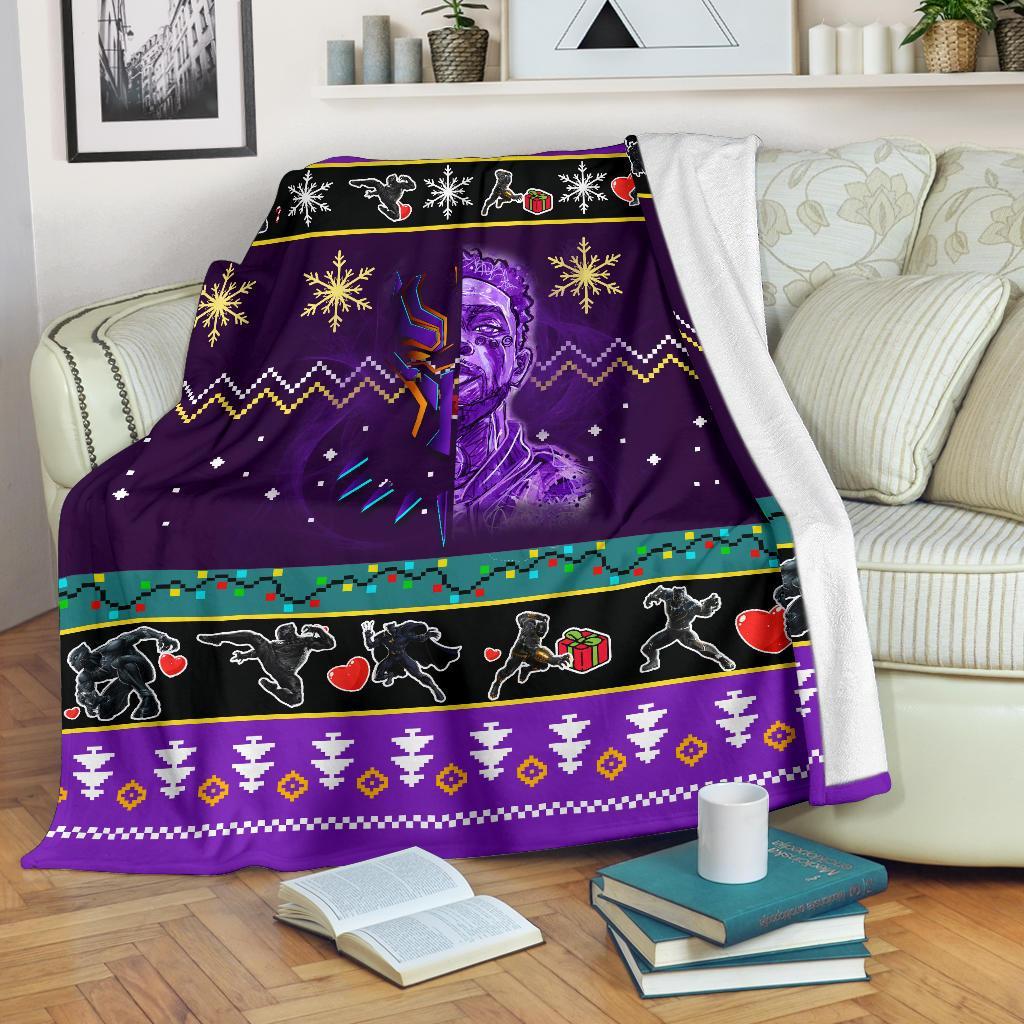Black Panther Purple Christmas Blanket Amazing Gift Idea