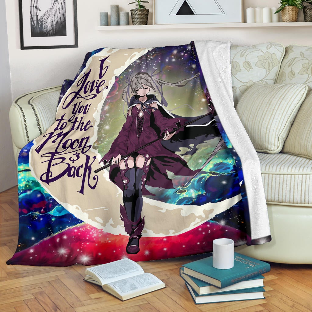 Anime Girl Soul Eate Love You To The Moon Galaxy Premium Blanket