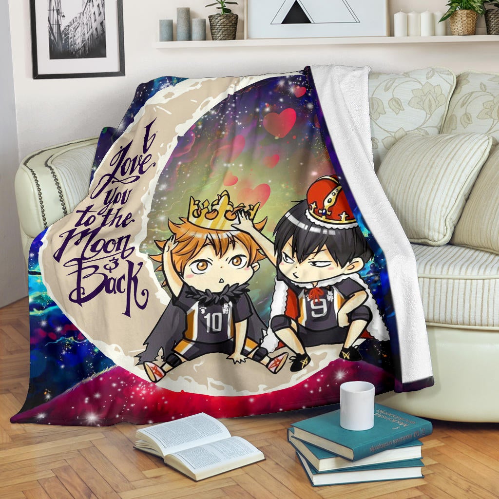 Hinata And Tobio Haikyuu Love You To The Moon Galaxy Premium Blanket Nearkii 4210