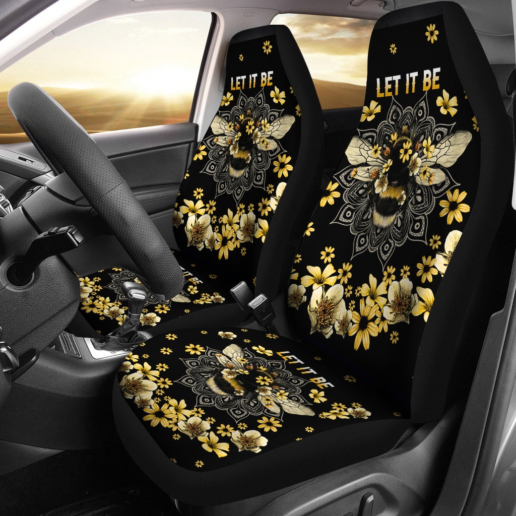 Best Let It Bee Honey Bee Premium Custom Car Seat Covers Decor Protector