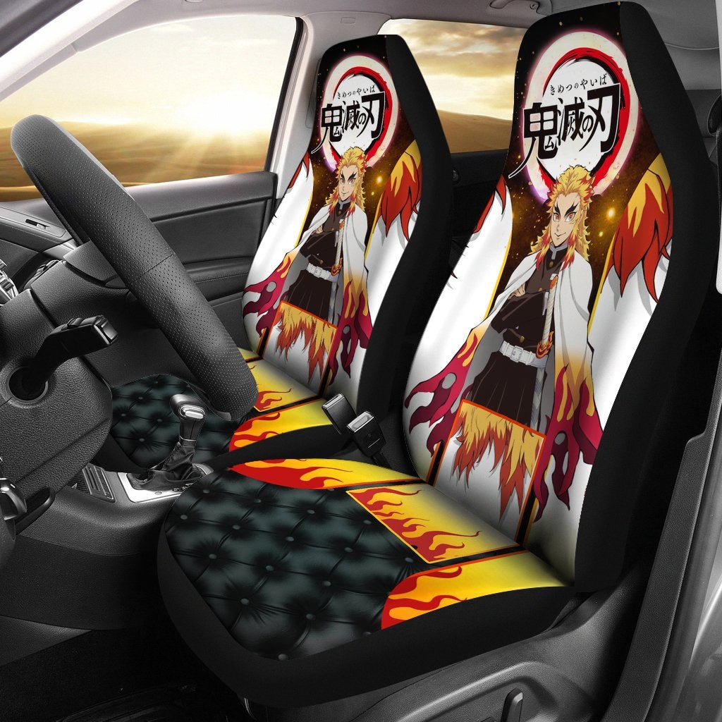 Rengoku Demon Slayer Season 2 Custom Car Premium Custom Car Seat Covers Decor Protectors Car Accessories Anime Gift