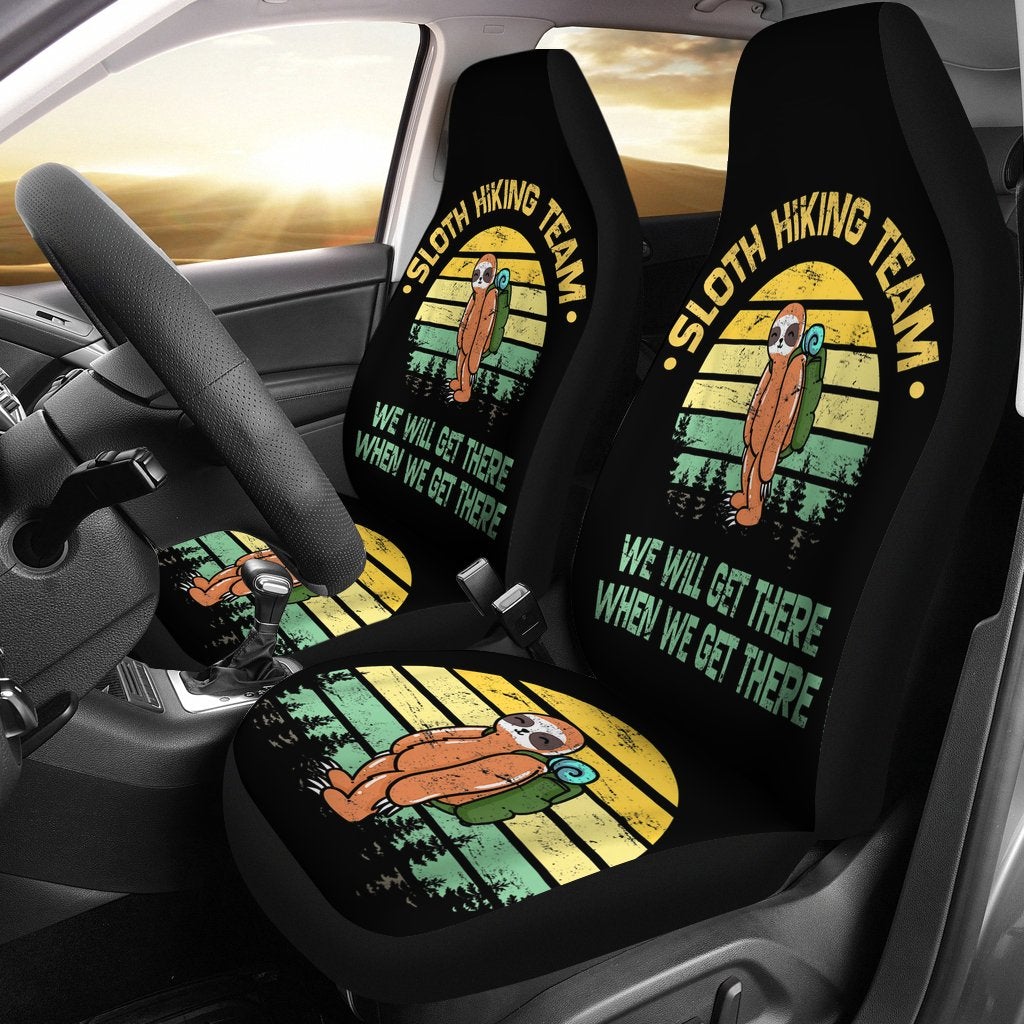 Best Sloth Hiking Team Hiker Camper Premium Custom Car Seat Covers Decor Protector