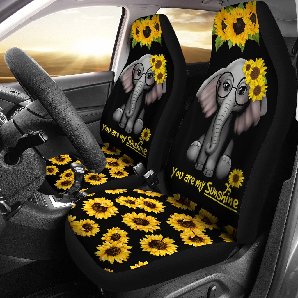 Best You Are My Sunshine Elephants Sunflowers Premium Custom Car Seat Covers Decor Protector