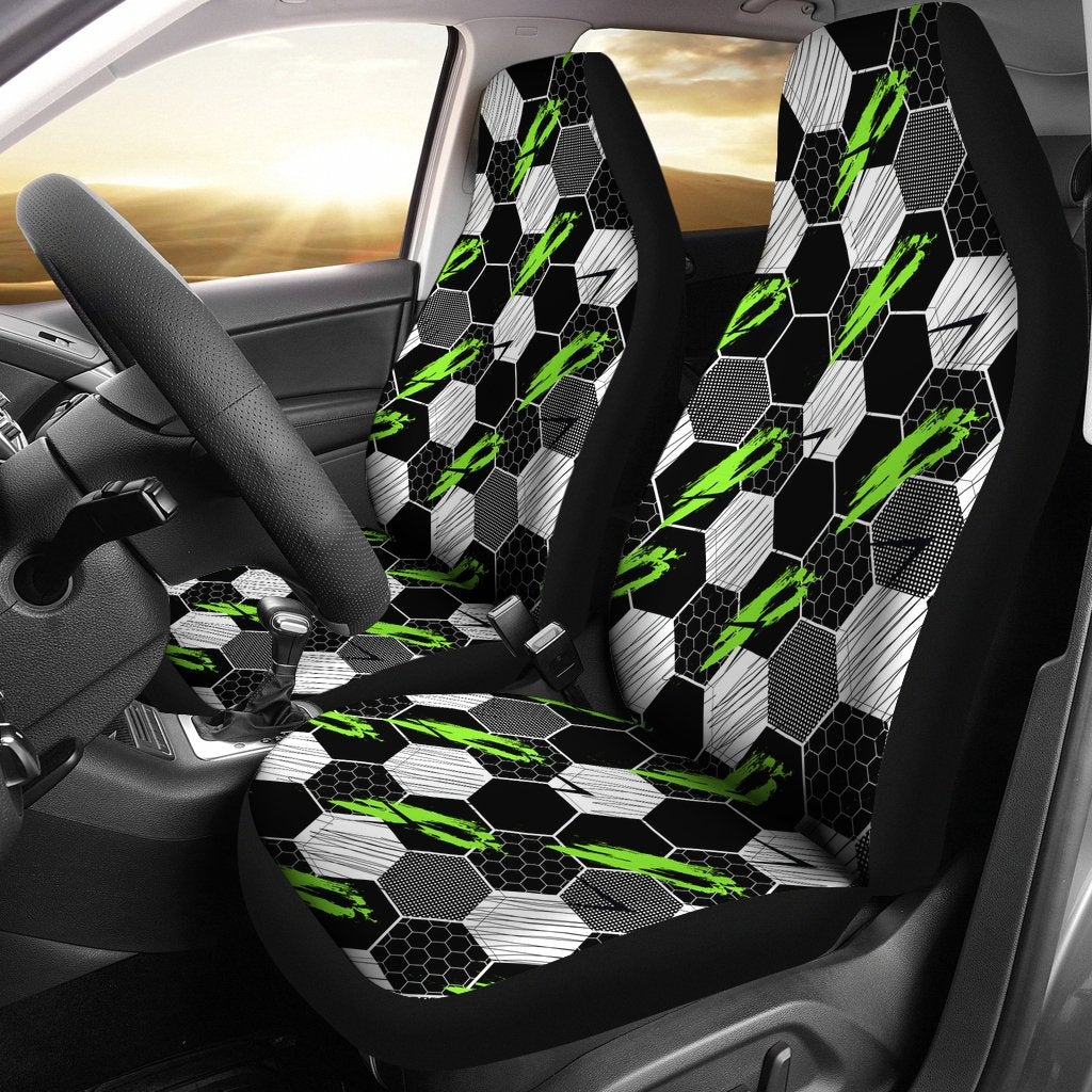 Best Abstract Seamless Soccer Pattern Premium Custom Car Seat Covers Decor Protector