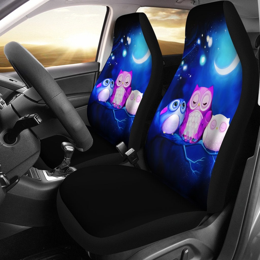 Best Owl Cute Night Premium Custom Car Seat Covers Decor Protector