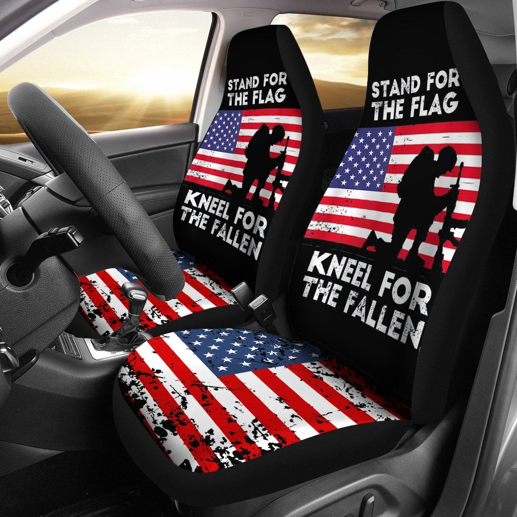 Best Patriotic Military Veteran American Flag Premium Custom Car Seat Covers Decor Protector