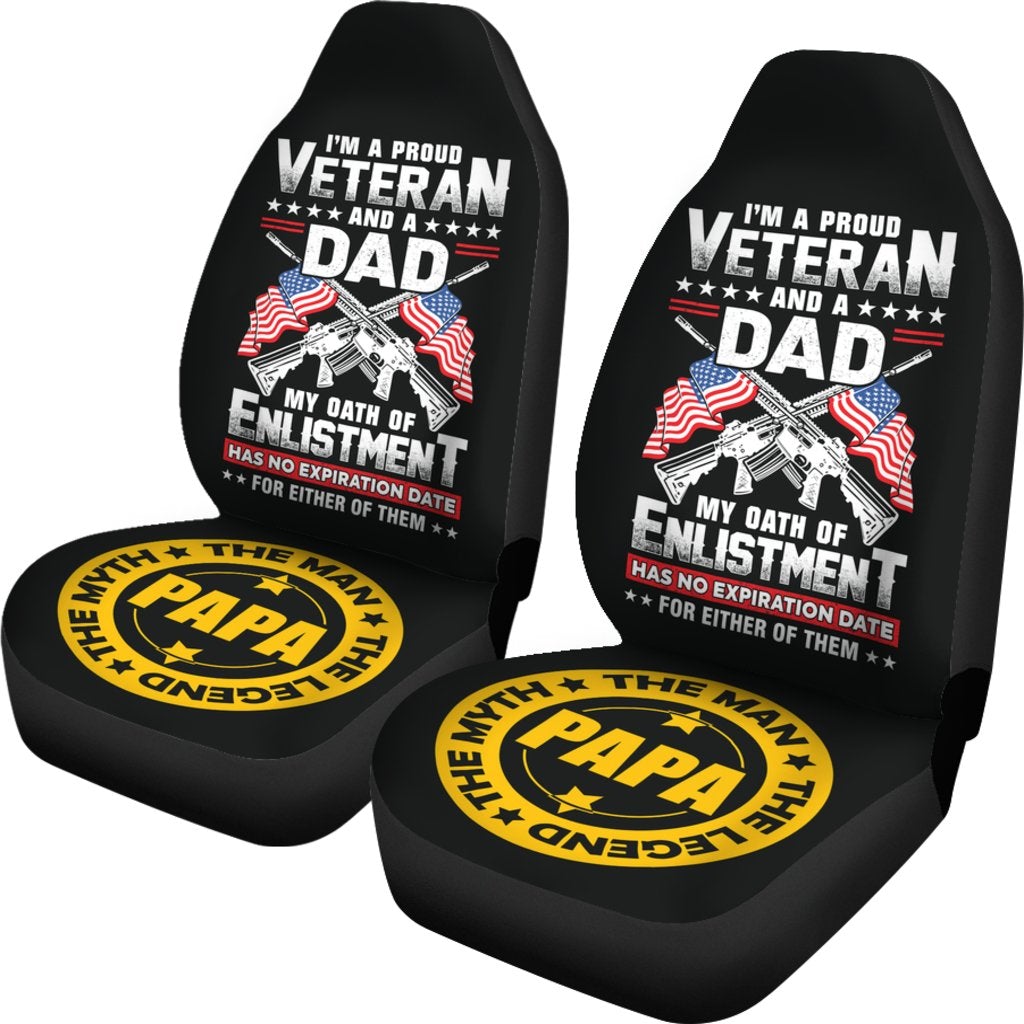 Best I'M A Proud Veteran And A Dad. Premium Custom Car Seat Covers Decor Protector