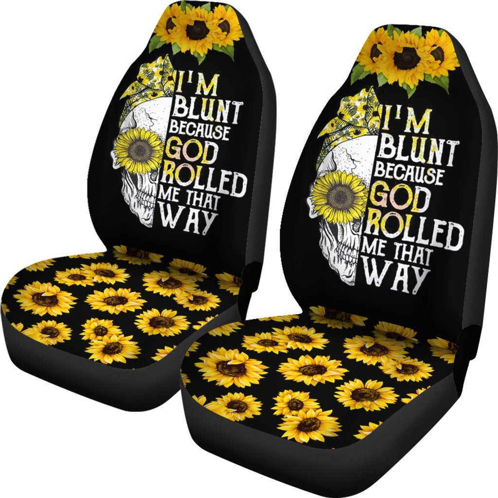Best Skull Sunflower Premium Custom Car Seat Covers Decor Protector