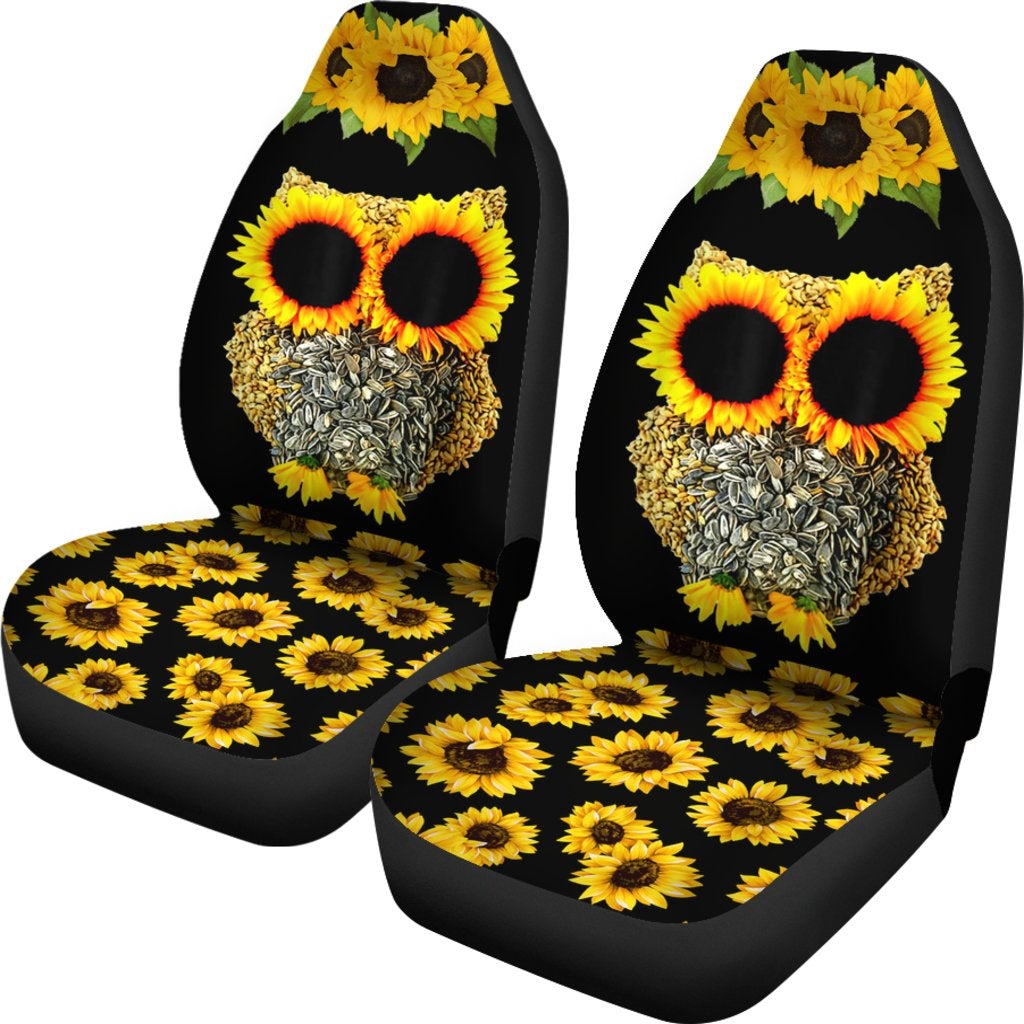 Best Owl Sunflower Premium Custom Car Seat Covers Decor Protector