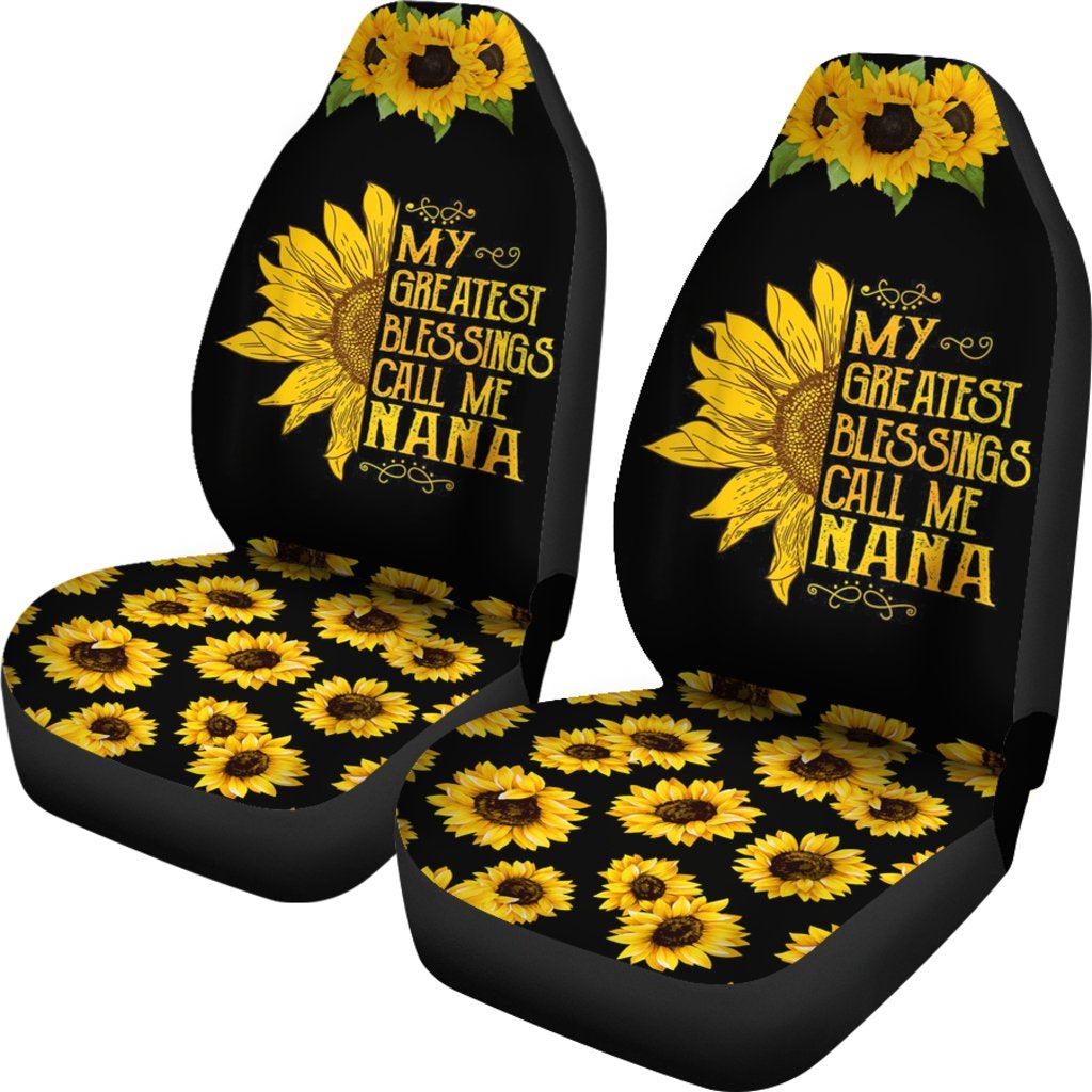 Best My Greatest Blessings Call Me Nana Sunflower Premium Custom Car Seat Covers Decor Protector