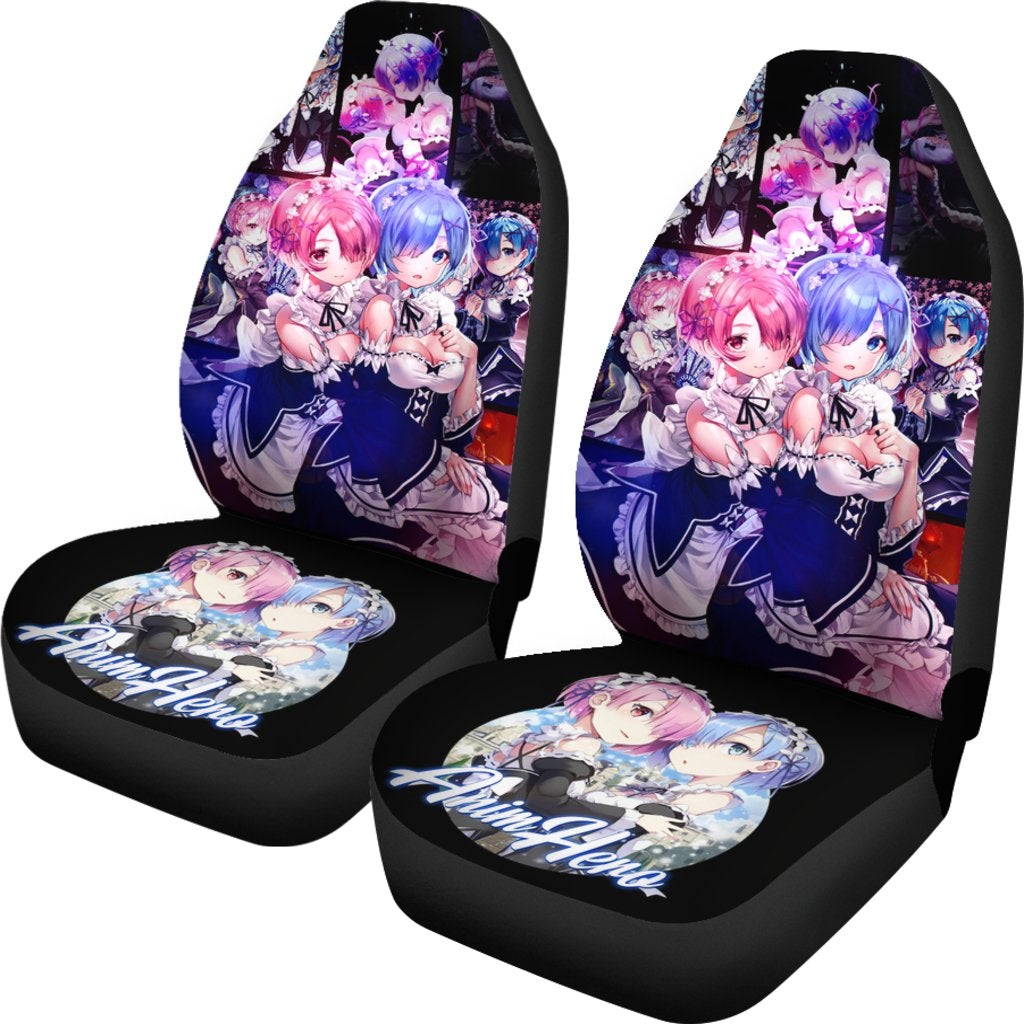 Ram And Rem Anime Girl Re Zero Car Premium Custom Car Seat Covers Decor Protectors
