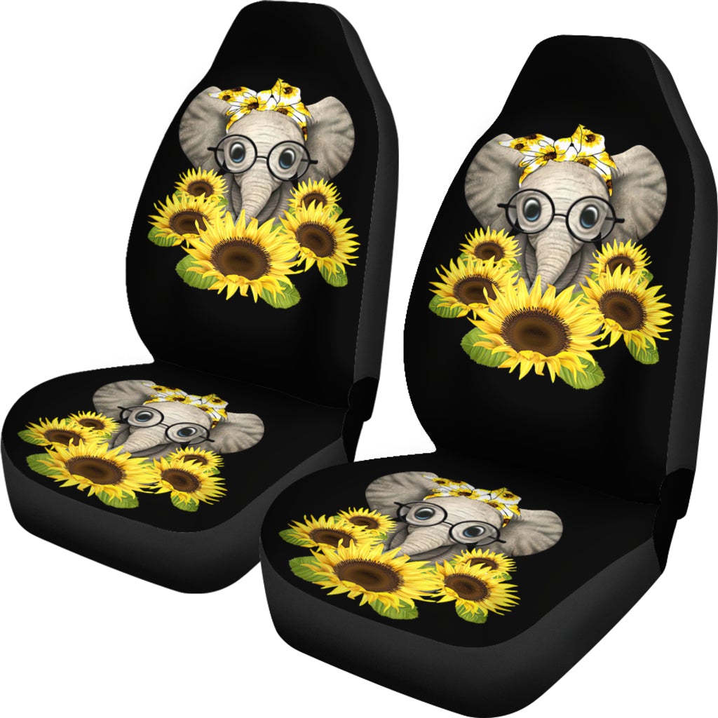 Best Sunflowers Elephant Sunflowers Premium Custom Car Seat Covers Decor Protector