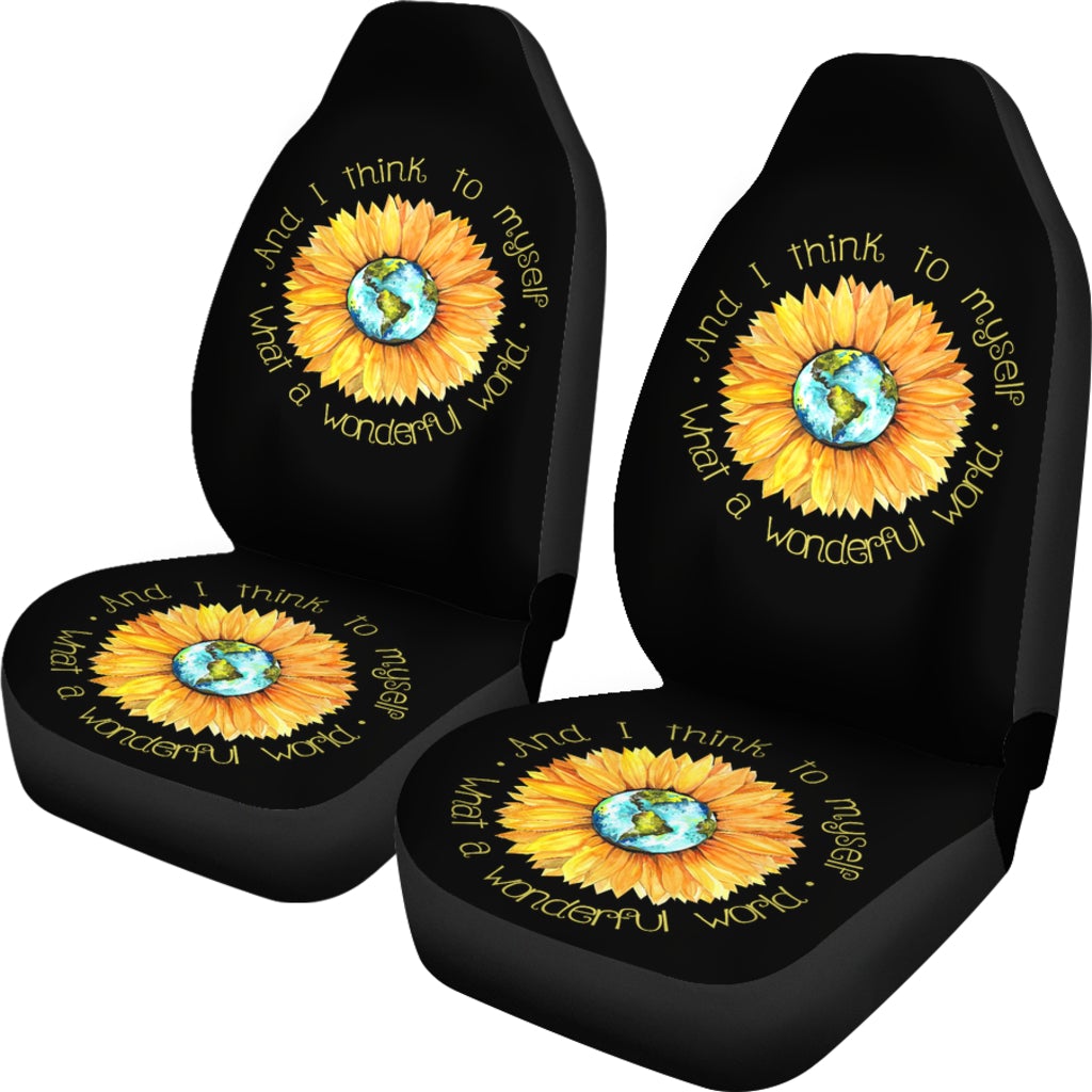 Best Sunflowers And I Think To Myself Premium Custom Car Seat Covers Decor Protector