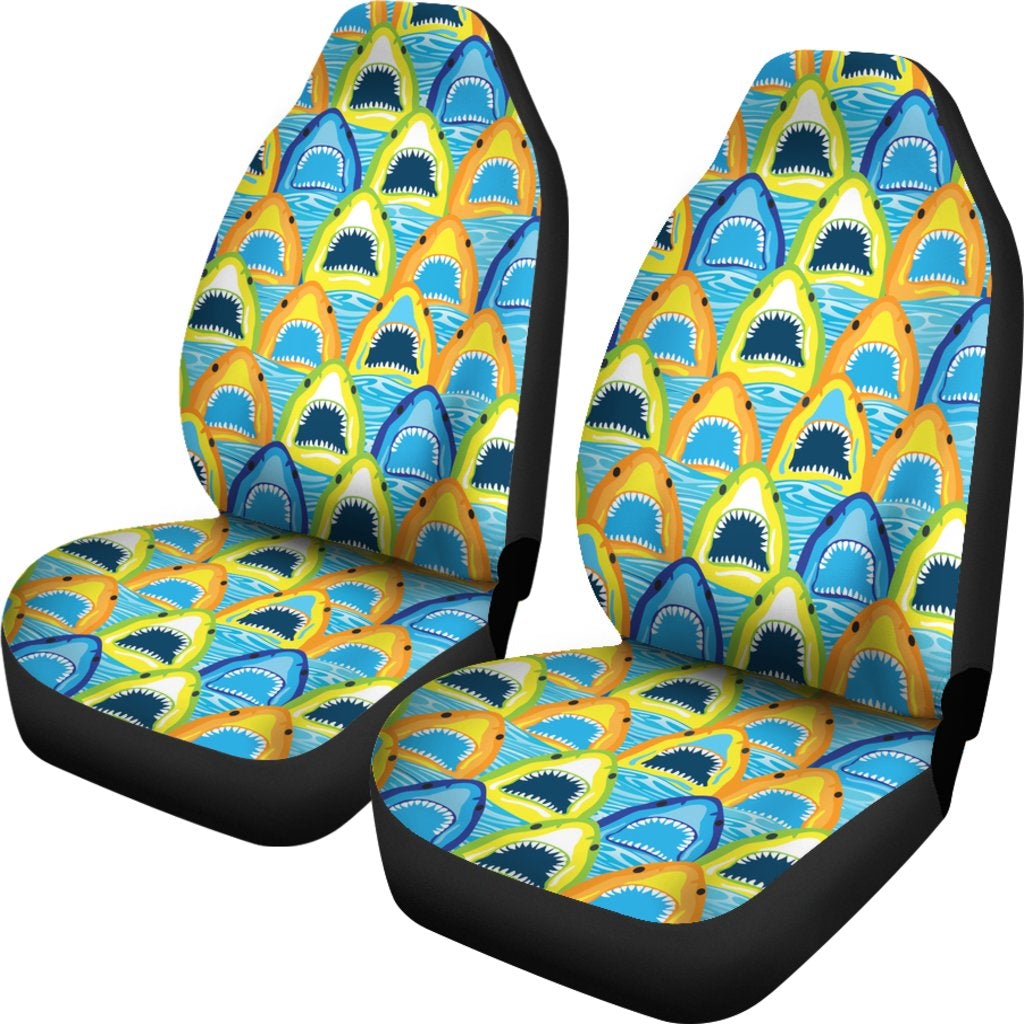 Best Abstract Seamless Pattern With Sharks Premium Custom Car Seat Covers Decor Protector