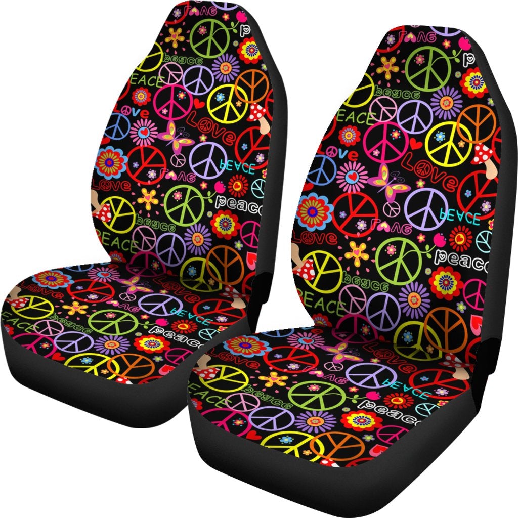 Best Hippie Wallpaper With Peace Symbol Premium Custom Car Seat Covers Decor Protector