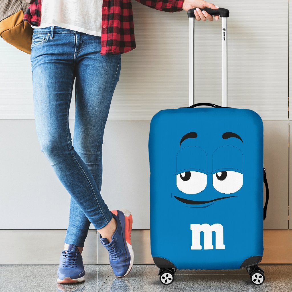 M&M Chocolate Blue Luggage Cover Suitcase Protector