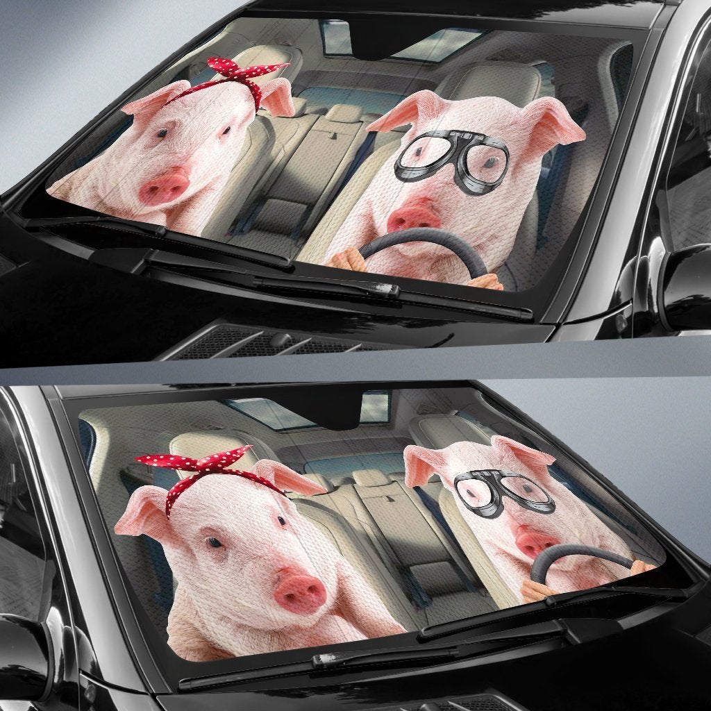 Cute Pig Auto Sun Shades Windshield Accessories Decor Gift