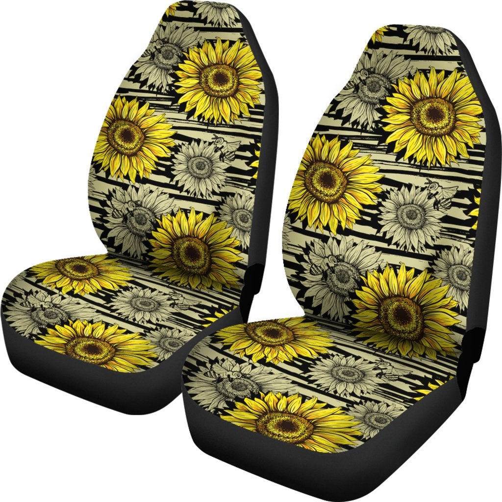 Best New Sunflower Art Premium Custom Car Seat Covers Decor Protector