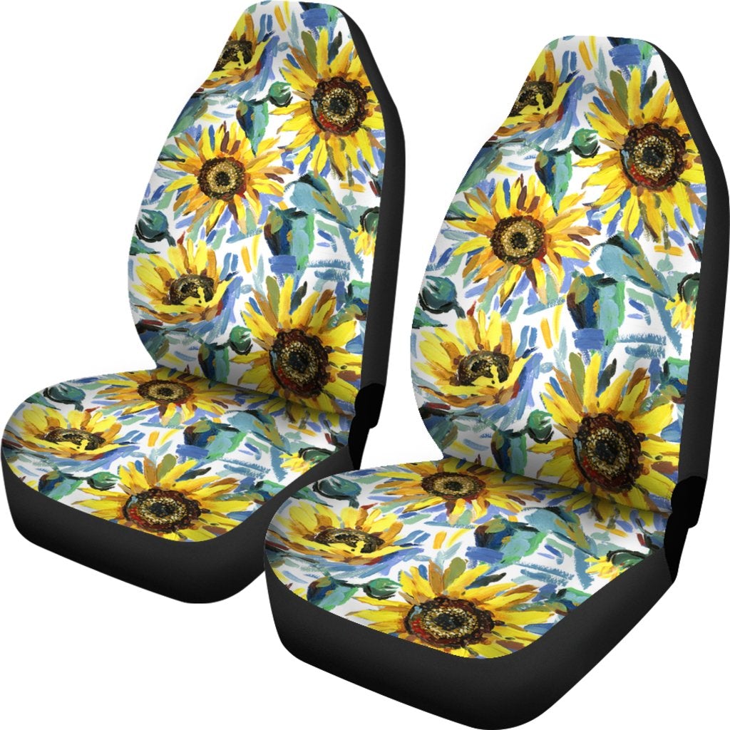 Best Painting Sunflower Premium Custom Car Seat Covers Decor Protector